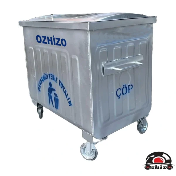 800 Litre Metal Galvaniz Çöp Konteyneri