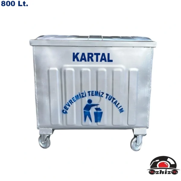 Kartal 800 Litre Metal Çöp Konteyneri