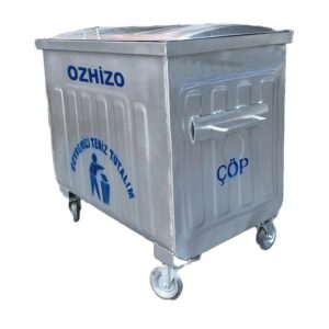800 Litre Galvaniz Metal Çöp Konteyneri