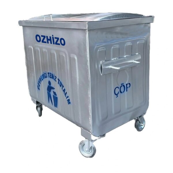 800 Litre Galvaniz Metal Çöp Konteyneri