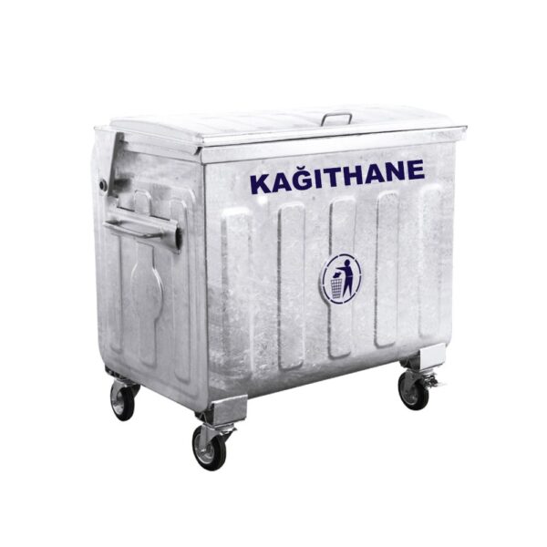 Kâğıthane Sıcak Daldırma 770 Litre Metal Çöp Konteyneri