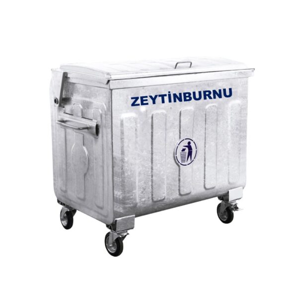Zeytinburnu Sıcak Daldırma 770 Litre Metal Çöp Konteyneri